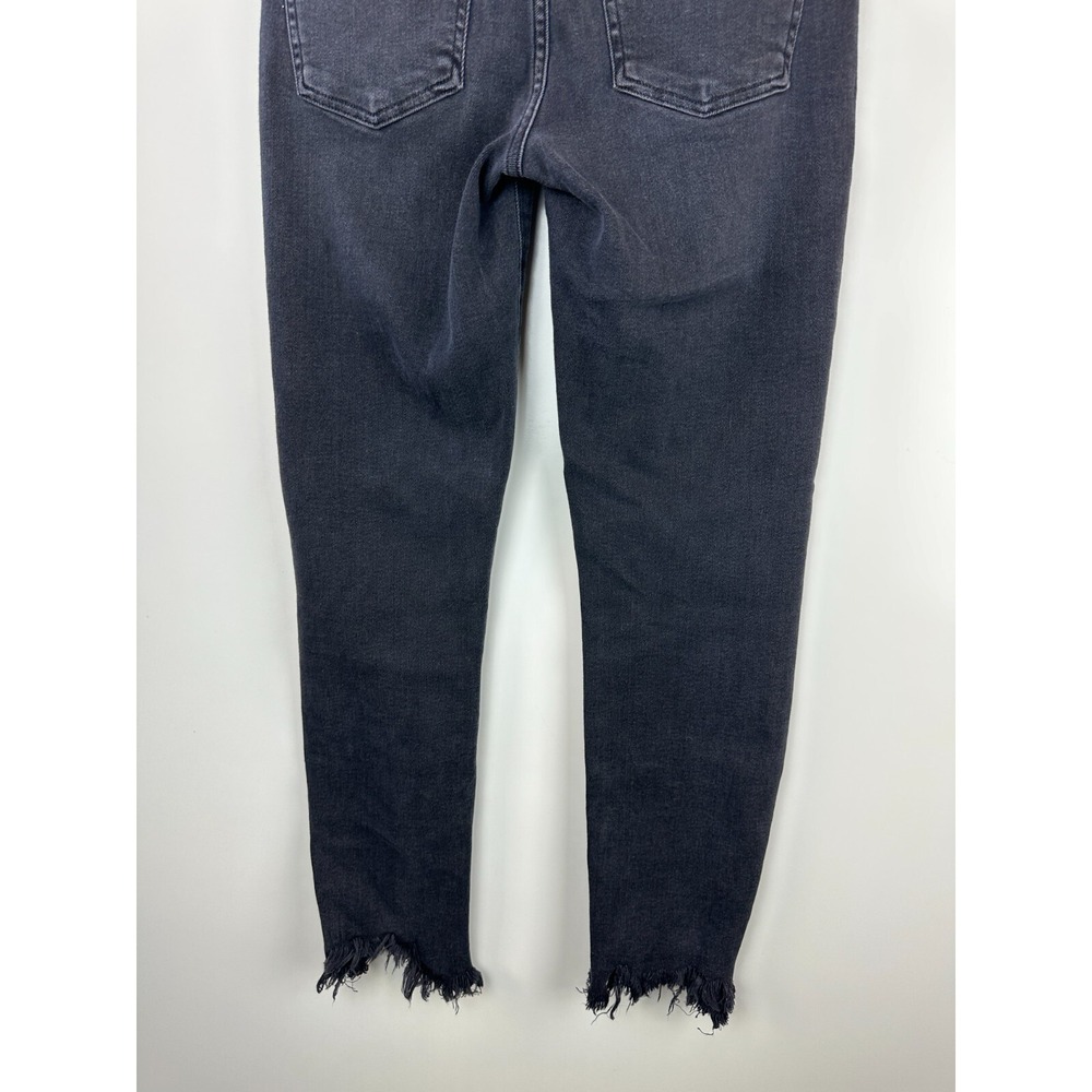 Agolde Sophie Ankle Jeans Raw Frayed Hem Faded Black Distressed Denim Size 26 - Picture 12 of 14